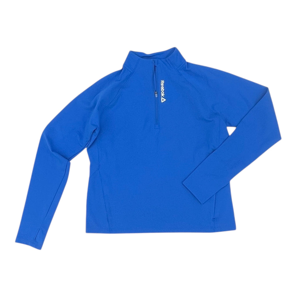 Athletic Top Ls Collar By Reebok In Blue, Size:L
