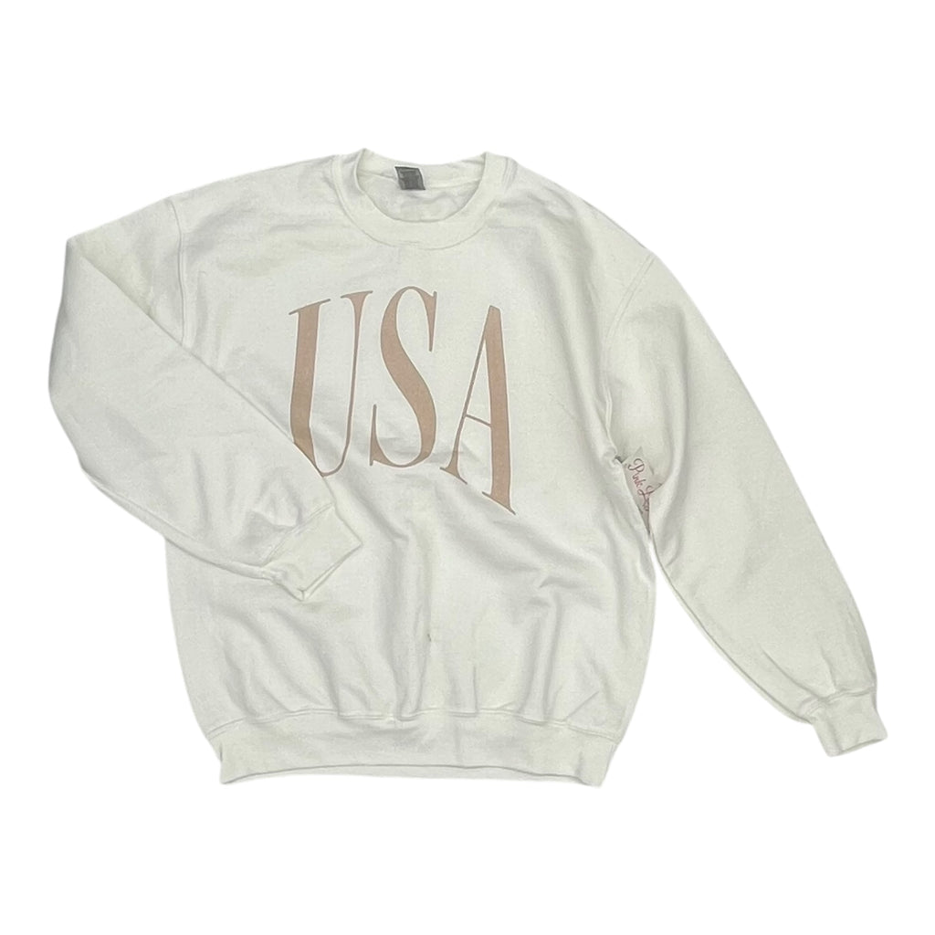 Sweatshirt Crewneck By Gildan In Cream, Size:M