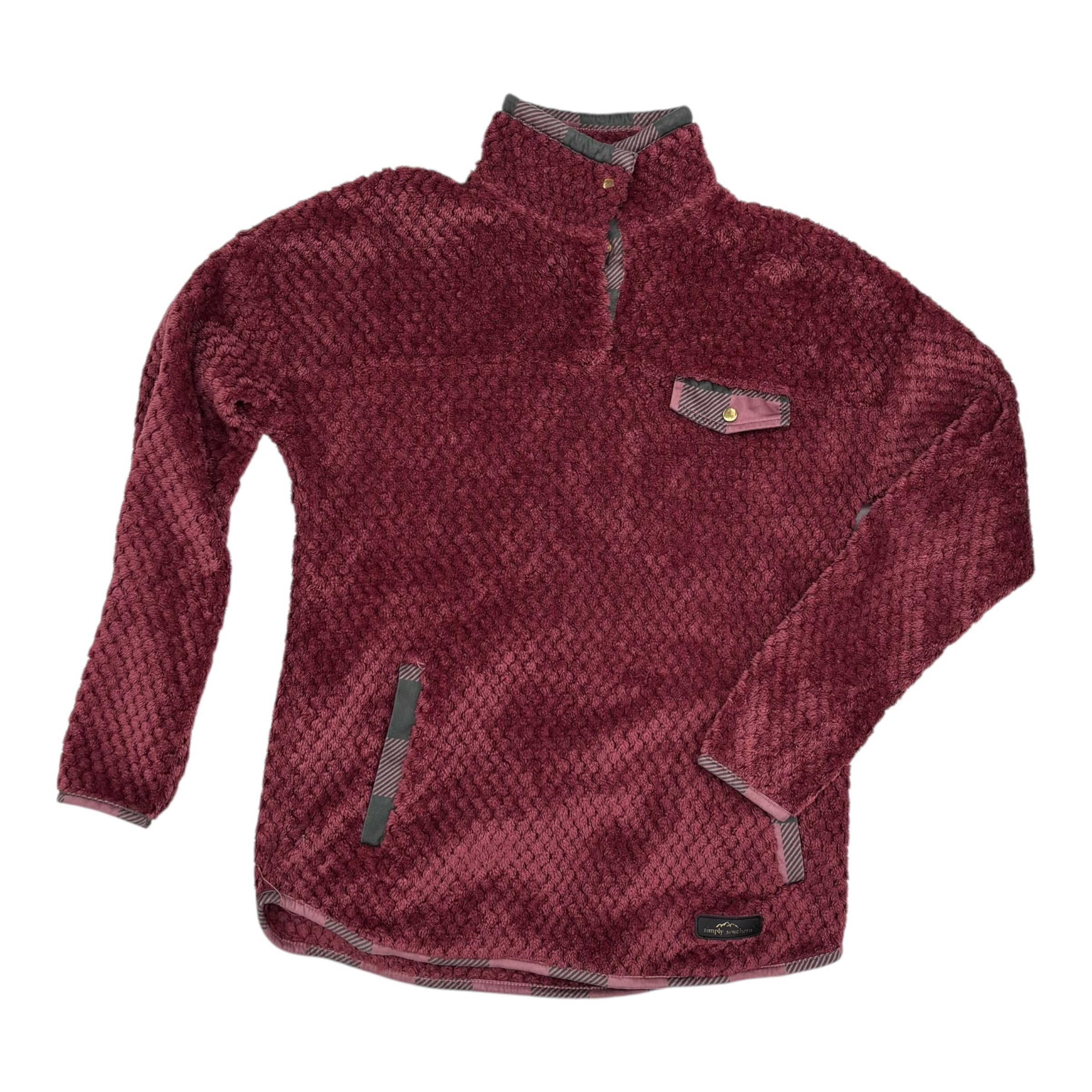 Sweatshirt Collar By Simply Southern In Red, Size:S