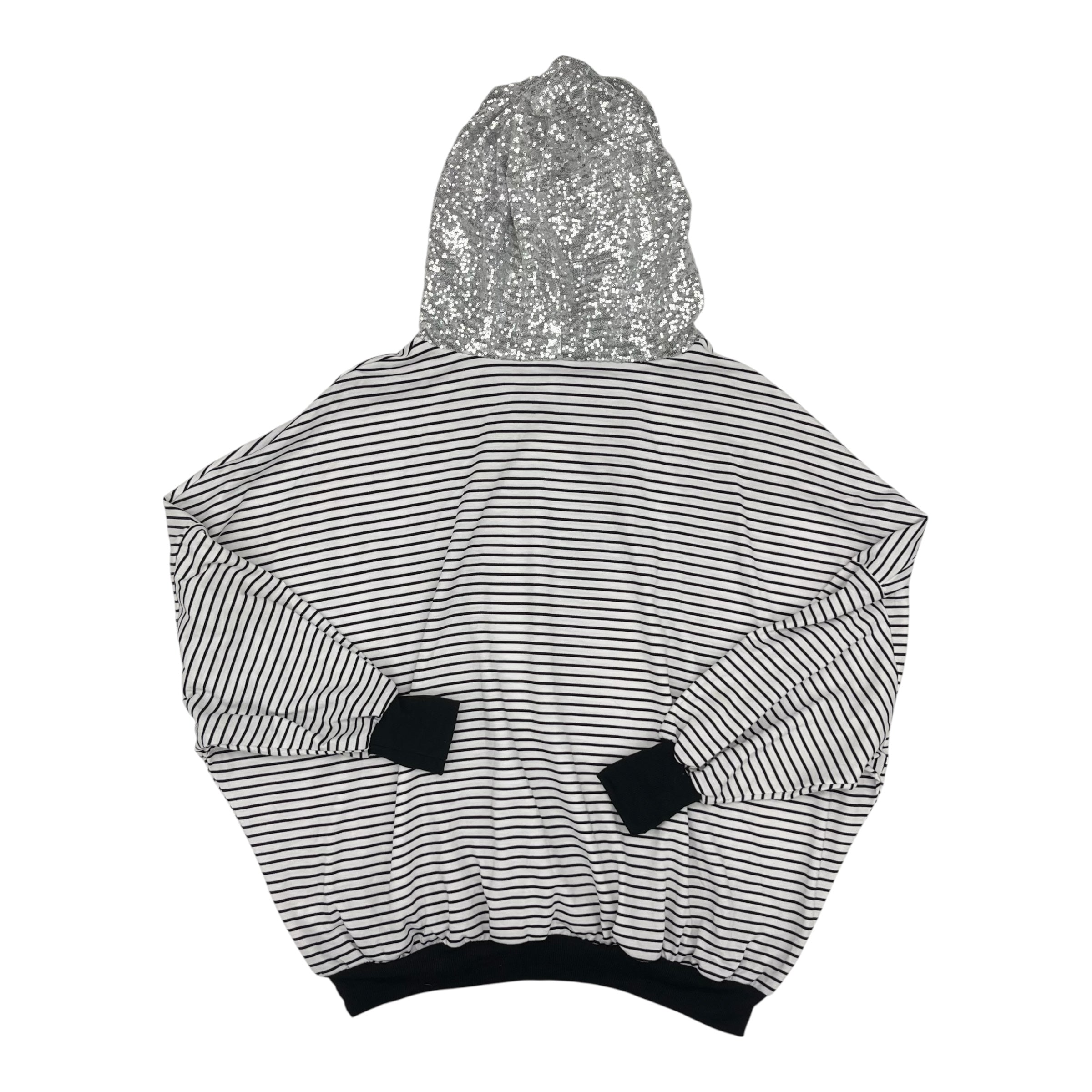 Sweatshirt Hoodie By Andree By Unit In Black & White, Size:1X